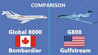 Bombardier 8000 vs gulfstream g800 comparison [upl. by Aiuqcaj]