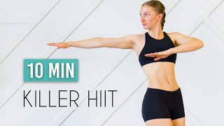 10 MIN KILLER HIIT Full Body Workout No Equipment No Repeats [upl. by Beane895]