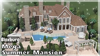 BLOXBURG Mega Summer Mansion Speedbuild NO LARGE PLOT  Roblox House Build [upl. by Anauqed640]