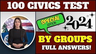 2024 USCIS official 100 Civics Questions and Answers by Groups for US Citizenship Test [upl. by Putnam]