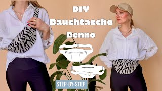 Nähtutorial Bauchtasche Benno Deutsch  3 Größen  DIY  mit Schnittmuster [upl. by Gloriana]