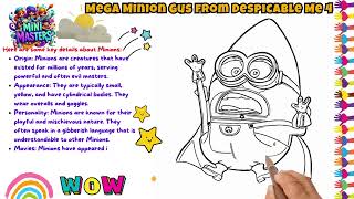 Mega Minion Gus Drawing for kids Painting amp Coloring for kids Toddlers  Despicable Me 4 [upl. by Enilorak437]