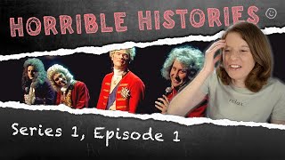 American Reacts to Horrible Histories  S1 Ep1 [upl. by Letnuahs935]