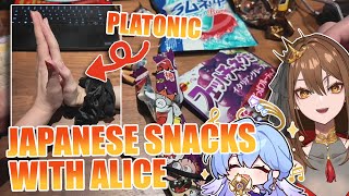 PLATONIC JAPANESE SNACKS TASTE TESTING WITH ALICE alicehimora  IN JAPAN [upl. by Hirasuna]