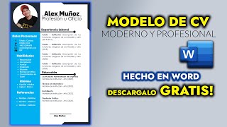 ¡Cómo hacer un CV Profesional en Word  Obtén Plantilla Gratuita [upl. by Laram442]