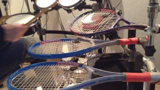 Playing Drums on Tennis Racquets [upl. by Mitch]