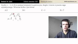 Zad 36 Ciąg arytmetyczny  trzy kolejne wyrazy trening do matury [upl. by Dasi]