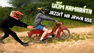 UČÍM KAMARÁTA JAZDIŤ NA JAWA PIONIER 555MOTOVLOGJAZDANEYMARKOLEGA [upl. by Daisi]