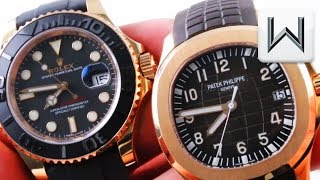 Rolex Yacht Master Oysterflex vs Patek Philippe Aquanaut Jumbo 116655 vs 5167R001 [upl. by Leland]