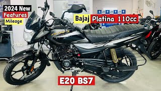 🔥2024 Bajaj Platina 110 cc BS7 Base Model Details Review  Price Mileage Features  Platina 110 [upl. by Aivan]