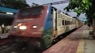 13185 Up GANGASAGAR EXPRESS with TATA SOLAR POWER Livery ASN WAP4 skipping PALTA [upl. by Elamaj]