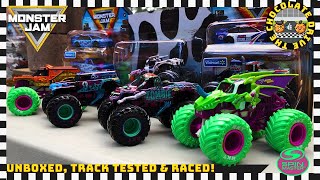 Monster Jam Diecast Toys Nitro Neon Series 1 UNBOXED TRACK TESTED and RACED Who do you think won [upl. by Nevada]