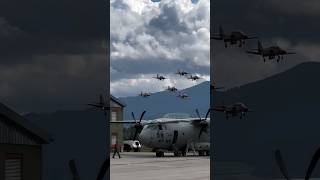 All planes landing at the same time during AirPower 24 in Zeltweg [upl. by Hgalehs]