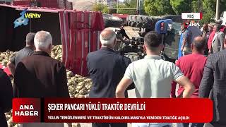 ŞEKER PANCARI YÜKLÜ TRAKTÖR DEVRİLDİ [upl. by Lelith679]