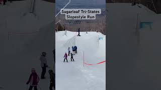 Slopestyle Run at TriStates Sugarloaf ski skiing skier parkskiing freeski snow winter [upl. by Lasorella989]