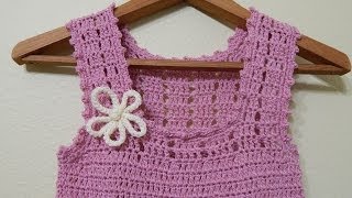 Vestido Crochet talle largo para niña 2 de 3 [upl. by Ahsikym123]