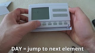 How to adjust Hours amp Minutes Computherm Q7RF Wireless Thermostat Clock [upl. by Steel386]