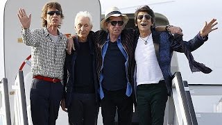 The Rolling Stones land in Havana for first Cuban concert [upl. by Kallista]