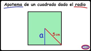 Apotema de un cuadrado conocido el radio [upl. by Larsen]