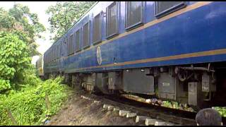 PNR Inaugural Bicol Express Train passing through the eroded embankment at Sipocot [upl. by Fahy]