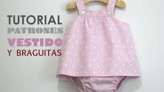 DIY Ropa bebé vestido y braguita patrones gratis [upl. by Gonsalve516]