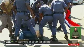 Scuffles outside Groblersdal Magistrates Court as farmers apply for bail in assault case [upl. by Sualohcin]