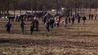 Troop 403 wins the 2016 Ozark Trailblazers District Klondike Derby Sled Race [upl. by Ynnij]