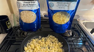 Freeze Dried Eggs and Potatoes for Breakfast [upl. by Nnaitsirk]