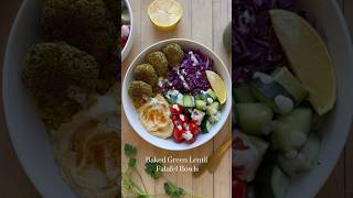 Baked Green Lentil Falafel Bowls falafelrecipe veganrecipes wfpb plantbased veganbowls hummus [upl. by Om684]