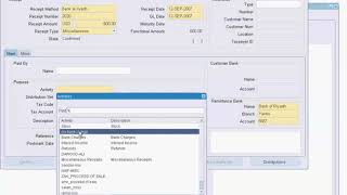 Transactions  5 miscellaneous receipts  R12 Oracle Receivables Management Fundamentals [upl. by Kravits]