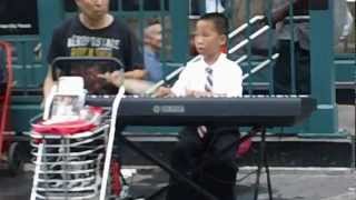 Child Prodigy Piano Player in NYC Union Square [upl. by Wit]