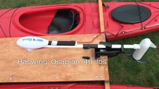 Kayak Catamaran with electric trolling motor Haswing Osapian Part 1 [upl. by Chem861]