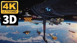 quotBattle of Scarif  Star Wars Roguequot One 4K 3D SBS [upl. by Enale]