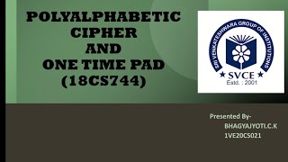 POLYALPHABETIC CIPHER 18CS744 [upl. by Aratahs]