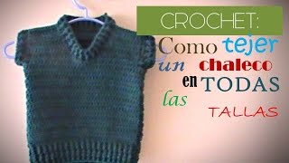 CHALECO crochet paso a paso TODAS LAS TALLAS DIESTRO [upl. by Hertha962]