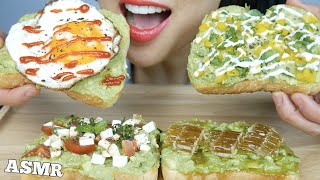 ASMR EGG MOZZARELLA CHEESE HONEYCOMB AVOCADO TOAST EATING SOUNDS  SASASMR [upl. by Marne767]