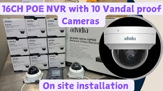 Panasonic Advidia 16CH POE NVR with 10 Vandal proof Dom Cctv Cameras complete OnSite Installation [upl. by Willin]