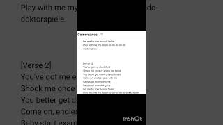 Doktorspiele lyrics in English but with the rock i understand German lol [upl. by Benedict]