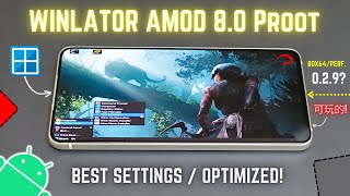 NEW Winlator AMOD 80 PC on Android Test  Best Optimized Settings [upl. by Aerdnaek]