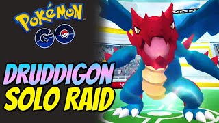 DRUDDIGON SOLO Raid in Pokemon GO Dragonspiral Descent [upl. by Weeks]