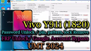 Vivo Y91i 1820 Password Unlock pin pattern lock umt tool  all errors fix  frp bypass 2024 [upl. by Anairb361]