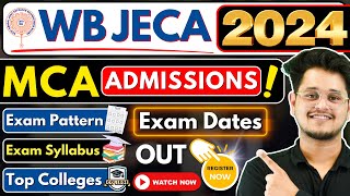 💥WB JECA 2024 MCA Dates Out🤩West Bengal MCA Admissions 2024💥mca mcaadmissions wbjeca viral [upl. by Ydur]