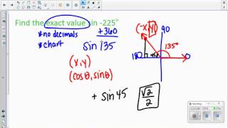 exact trig values with coterminal angles [upl. by Godrich244]