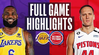 LAKERS at PISTONS  NBA FULL GAME HIGHLIGHTS  December 11 2022 [upl. by Ayatahs]