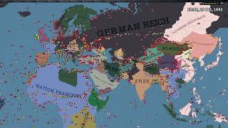 Hearts of Iron IV  AI Timelapse  Axis World Domination on NonHistorical Mode [upl. by Adlog272]