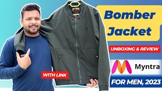 🔥👉🏻 UNBOXING Review Bomber jacket for Men  Best Bomber jacket for men available on Myntra [upl. by Etti]