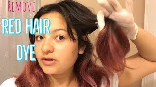 HOW TO REMOVE RED HAIR DYE  how to bleach out red hair color [upl. by Tacita343]