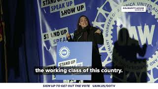 FULL SPEECH AOC at GOTV Rally with UAW in Detroit MI [upl. by Razec]