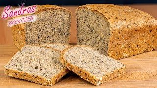 7 Minuten Brot  ohne Gehzeit  Dinkelvollkornbrot mit Leinsamen und Kürbiskernen  Brot backen [upl. by Anihsit]