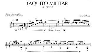 Mariano Mores Taquito Militar for Guitar Arr Villadangos Score video [upl. by Lanor]